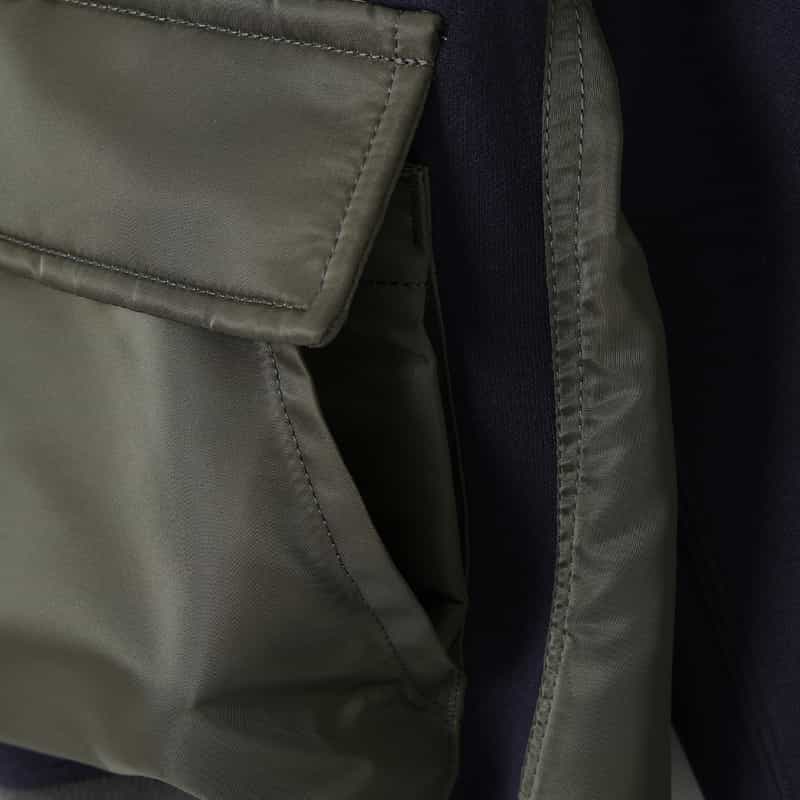SACAI SACAI ＜サカイ＞ ポケット付きコンビネーションスエットプルオーバー NAVY