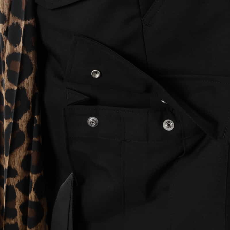SACAI SACAI＜サカイ＞ コンビネーションレオパード柄スーチングスカート CAMEL