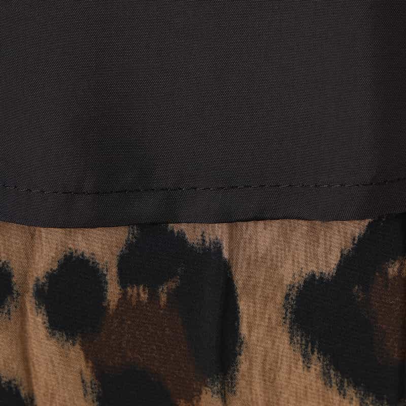 SACAI SACAI＜サカイ＞ コンビネーションレオパード柄スーチングスカート CAMEL
