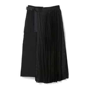 SACAI＜サカイ＞ コンビネーションレオパード柄スーチングスカート