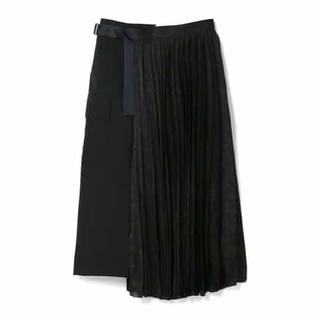 SACAI＜サカイ＞ コンビネーションレオパード柄スーチングスカート