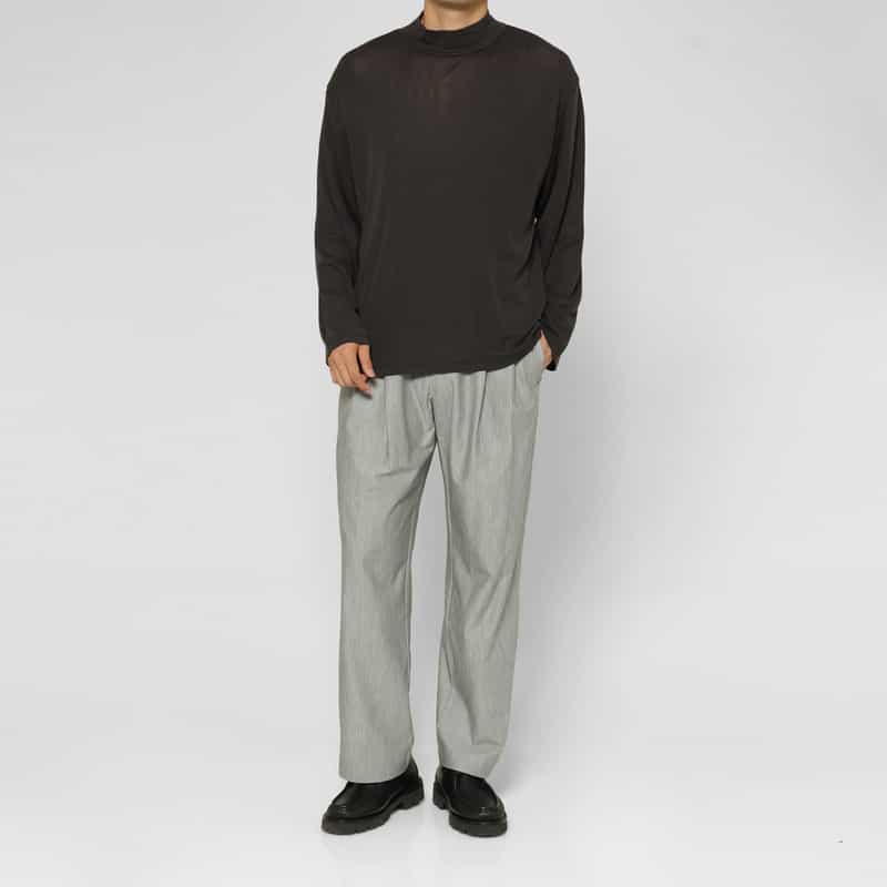 KANEMASA PHIL. KANEMASA PHIL.＜カネマサフィル＞ モックネックロングスリーブカットソー GRAY