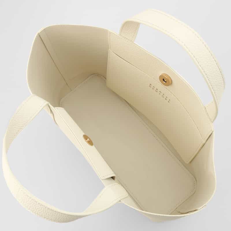 BARNEYS NEW YORK ロゴ入りマイクロファイバー ミニトートバッグ WHITE