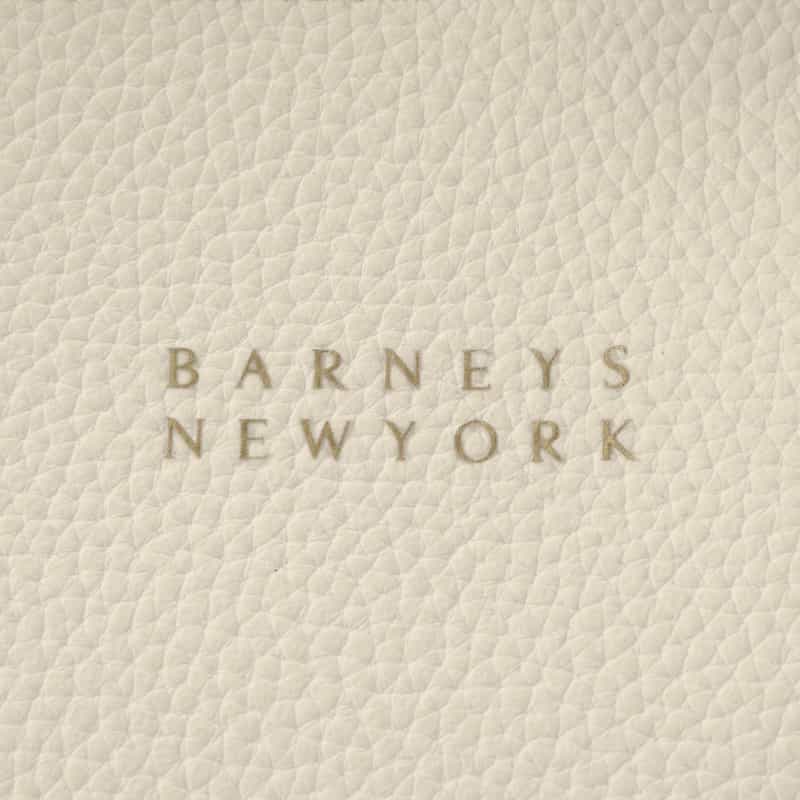 BARNEYS NEW YORK ロゴ入りマイクロファイバー ミニトートバッグ WHITE