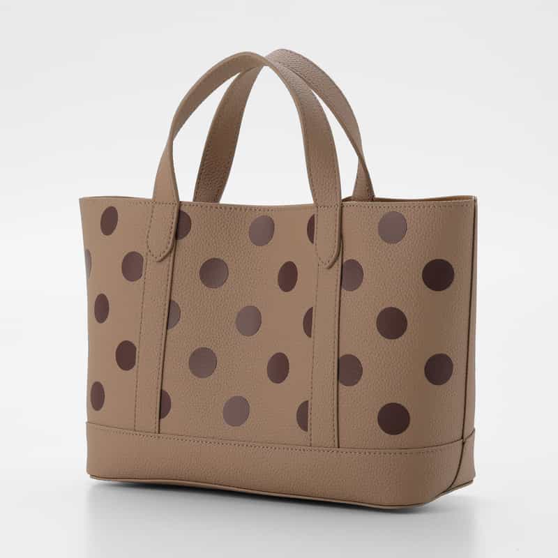 BARNEYS NEW YORK ドット柄ロゴ入りマイクロファイバー ミニトートバッグ BEIGE