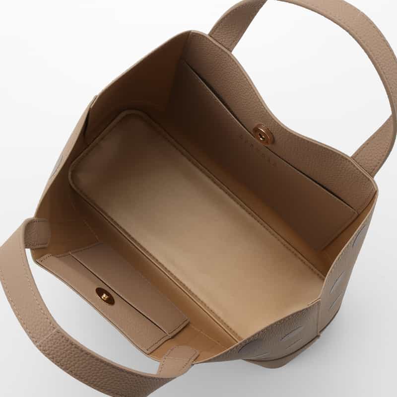 BARNEYS NEW YORK ドット柄ロゴ入りマイクロファイバー ミニトートバッグ BEIGE