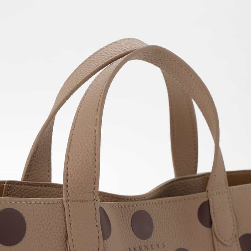 BARNEYS NEW YORK ドット柄ロゴ入りマイクロファイバー ミニトートバッグ BEIGE