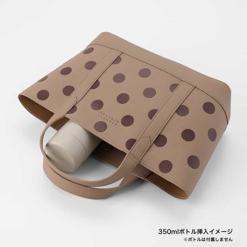 BARNEYS NEW YORK ドット柄ロゴ入りマイクロファイバー ミニトートバッグ BEIGE