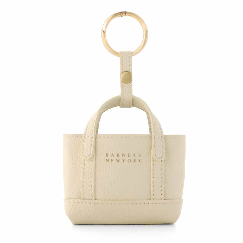 BARNEYS NEW YORK ロゴ入り バッグ型チャーム WHITE