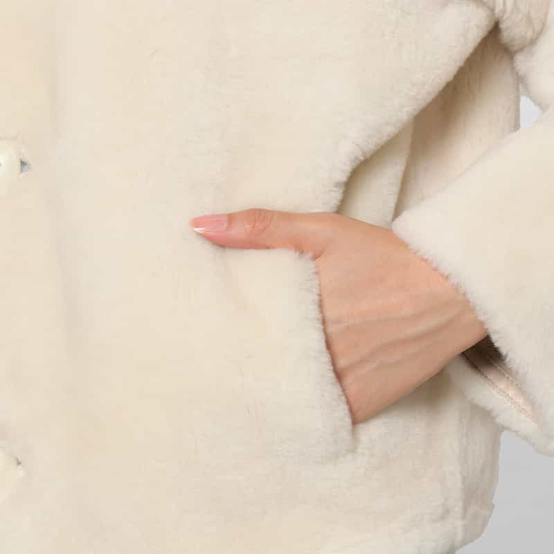 YVES SALOMON YVES SALOMON ＜イヴ サロモン＞ リバーシブル ムートンブルゾン IVORY
