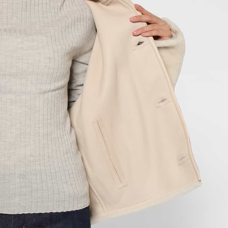 YVES SALOMON YVES SALOMON ＜イヴ サロモン＞ リバーシブル ムートンブルゾン IVORY