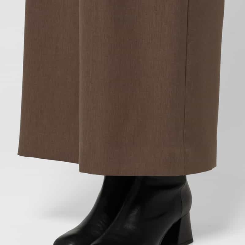BARNEYS NEW YORK ウォッシャブル ドローストリング ワイドパンツ BROWN