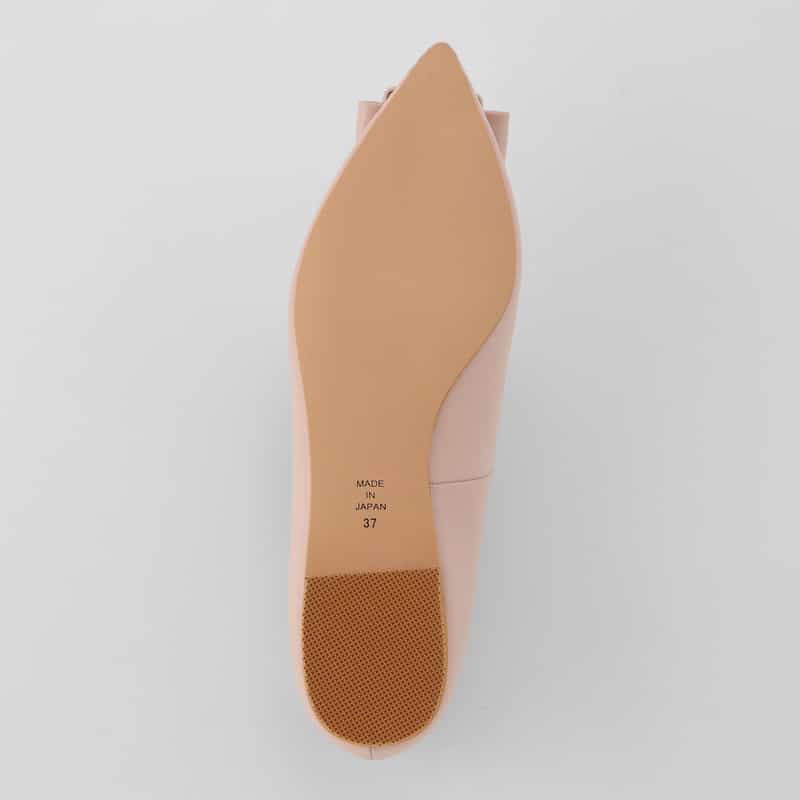 BARNEYS NEW YORK バックルデザイン ポインテッドトゥ フラットパンプス PINK