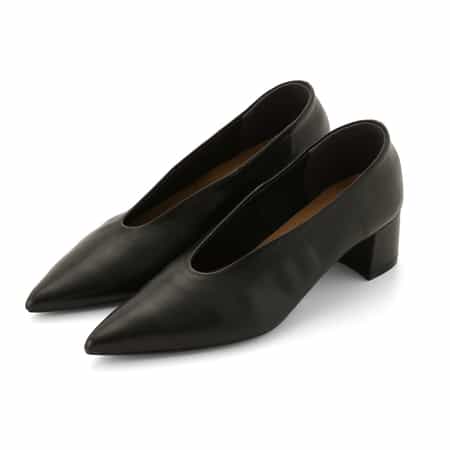 チャンキーヒール Vカットパンプス