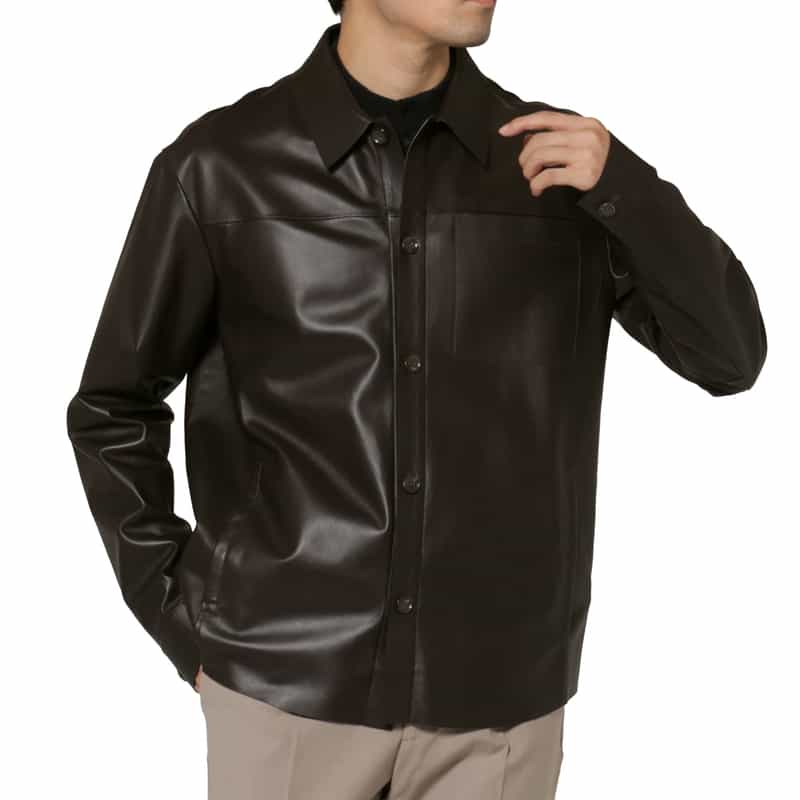DESA 1972 DESA 1972＜デサ ナインティーンセブンティトゥー＞ レザーシャツジャケット DARK BROWN