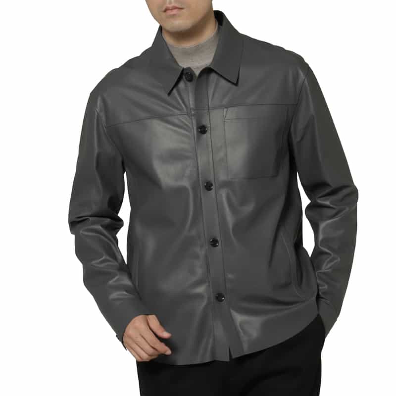 DESA 1972 DESA 1972＜デサ ナインティーンセブンティトゥー＞ レザーシャツジャケット DARK GRAY