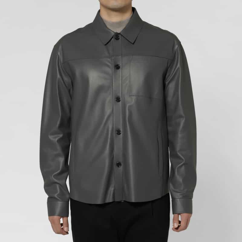 DESA 1972 DESA 1972＜デサ ナインティーンセブンティトゥー＞ レザーシャツジャケット DARK GRAY