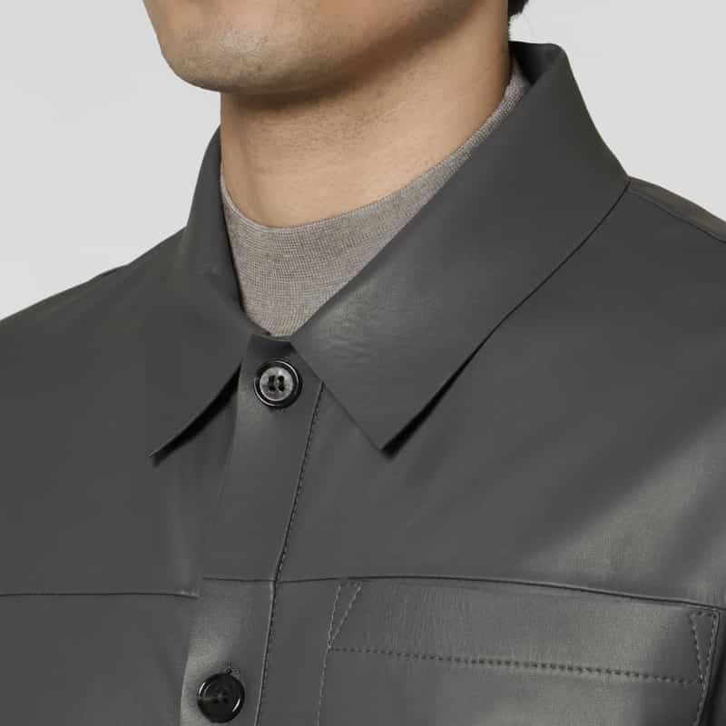 DESA 1972 DESA 1972＜デサ ナインティーンセブンティトゥー＞ レザーシャツジャケット DARK GRAY
