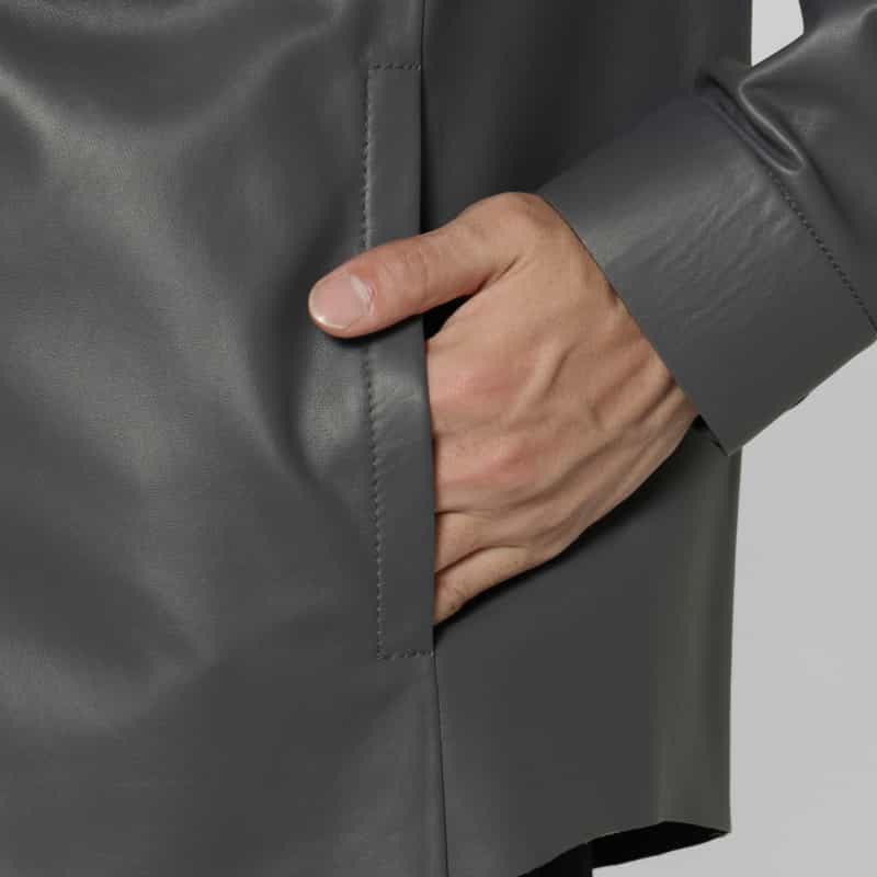 DESA 1972 DESA 1972＜デサ ナインティーンセブンティトゥー＞ レザーシャツジャケット DARK GRAY