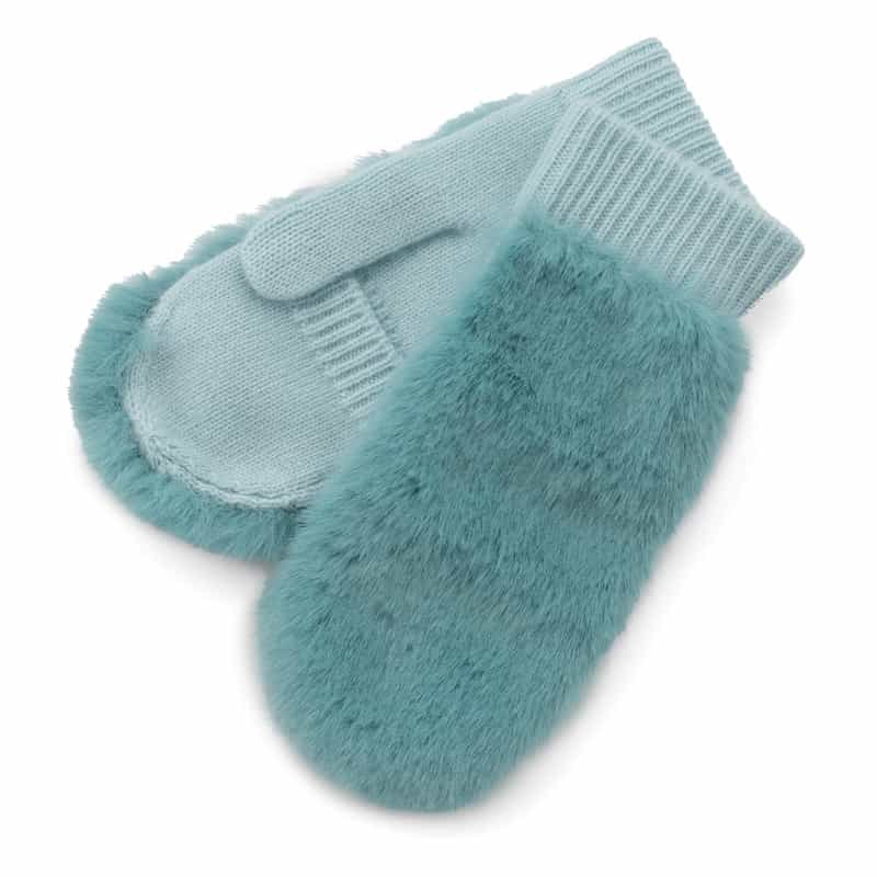 BARNEYS NEW YORK コンビネーション カシミヤ ミトン（スマートフォン対応） LIGHT BLUE