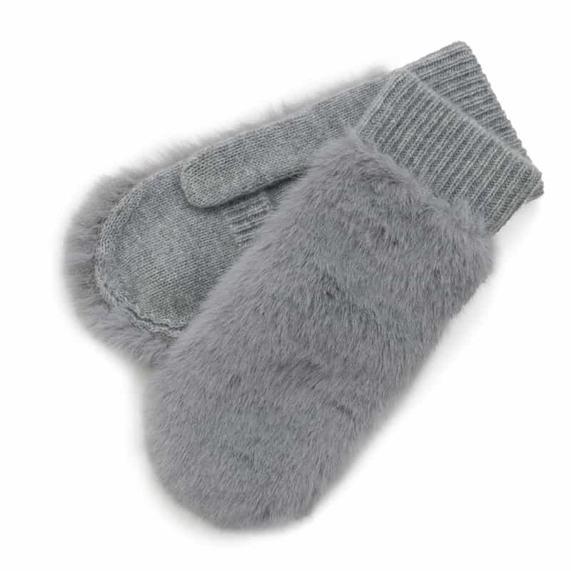 BARNEYS NEW YORK コンビネーション カシミヤ ミトン（スマートフォン対応） GRAY