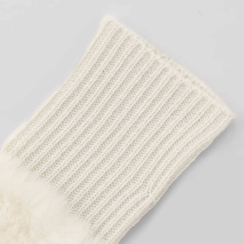 BARNEYS NEW YORK コンビネーション カシミヤ フィンガーレスグローブ WHITE