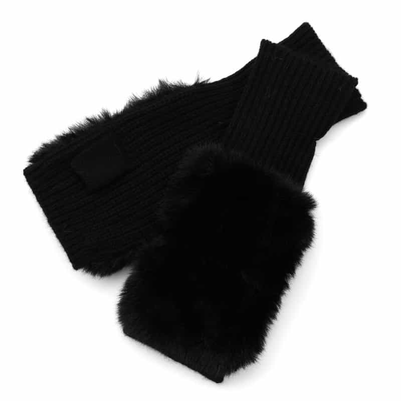 コンビネーション カシミヤ フィンガーレスグローブ