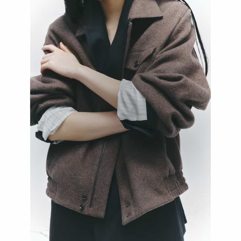 BARNEYS NEW YORK BARNEYS NEW YORK by IRENISA　ジップアップジャージージャケット BROWN