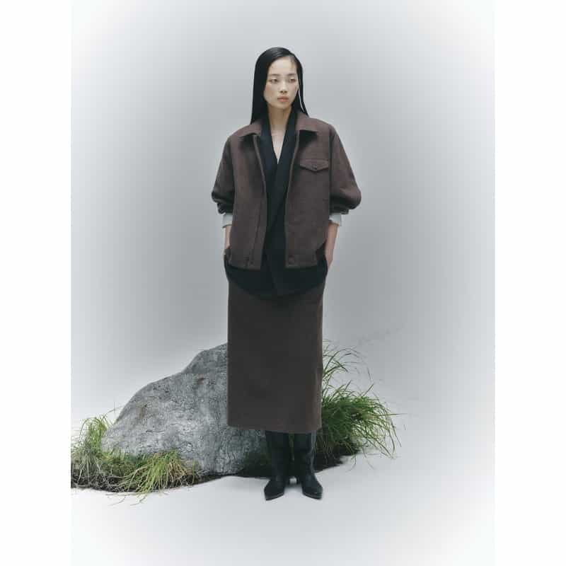 BARNEYS NEW YORK BARNEYS NEW YORK by IRENISA　ジップアップジャージージャケット BROWN