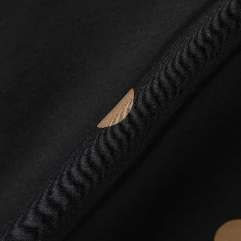 BARNEYS NEW YORK ウォッシャブル ドット柄ラッフルデザインバンドカラー ロングスリーブブラウス BLACK