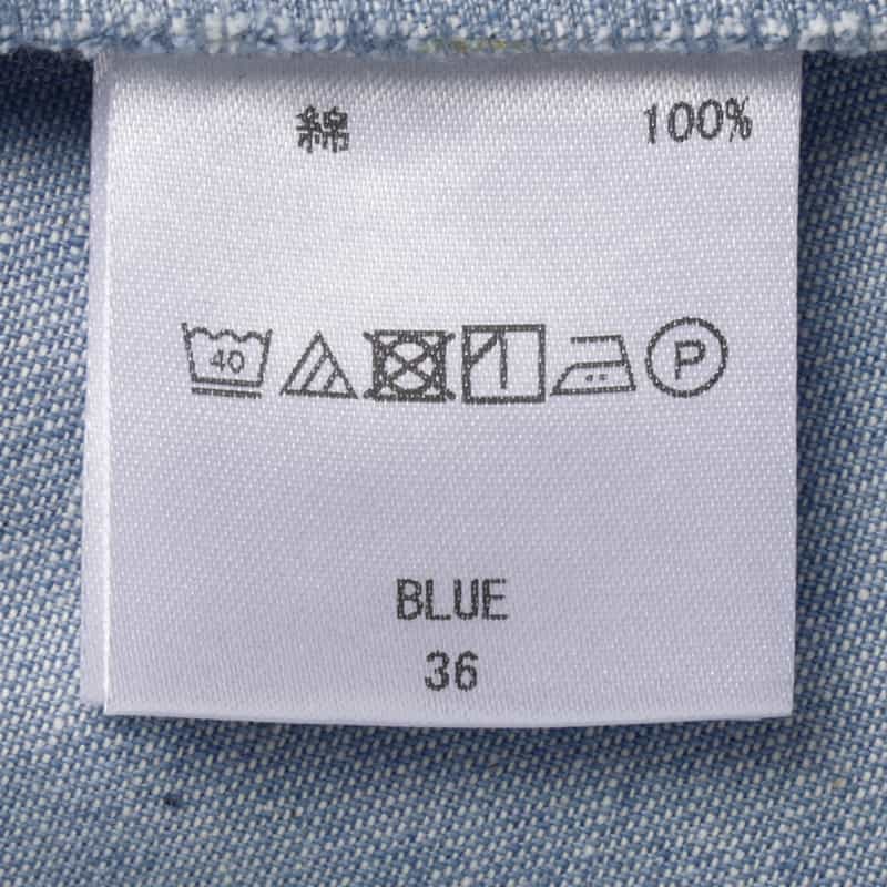 BARNEYS NEW YORK ウォッシャブル デニム素材フレアドレス BLUE