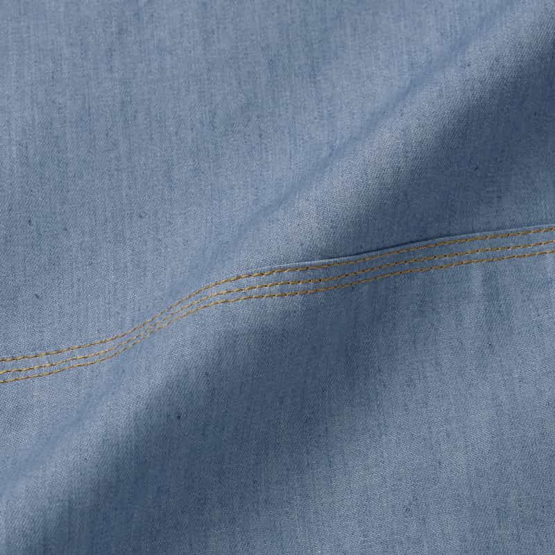 BARNEYS NEW YORK ウォッシャブル デニム素材フレアドレス BLUE
