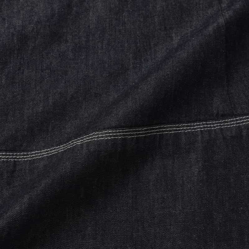 BARNEYS NEW YORK ウォッシャブル デニム素材フレアドレス NAVY