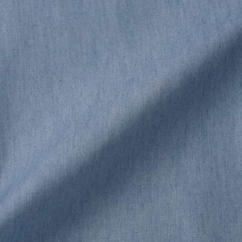 BARNEYS NEW YORK ウォッシャブル デニム素材ボウタイブラウス BLUE