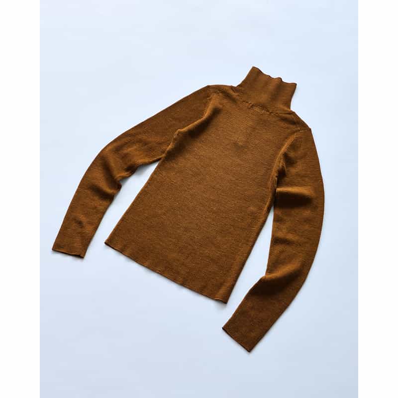 BARNEYS NEW YORK BARNEYS NEW YORK by IRENISA　シアーリブニットプルオーバー CAMEL