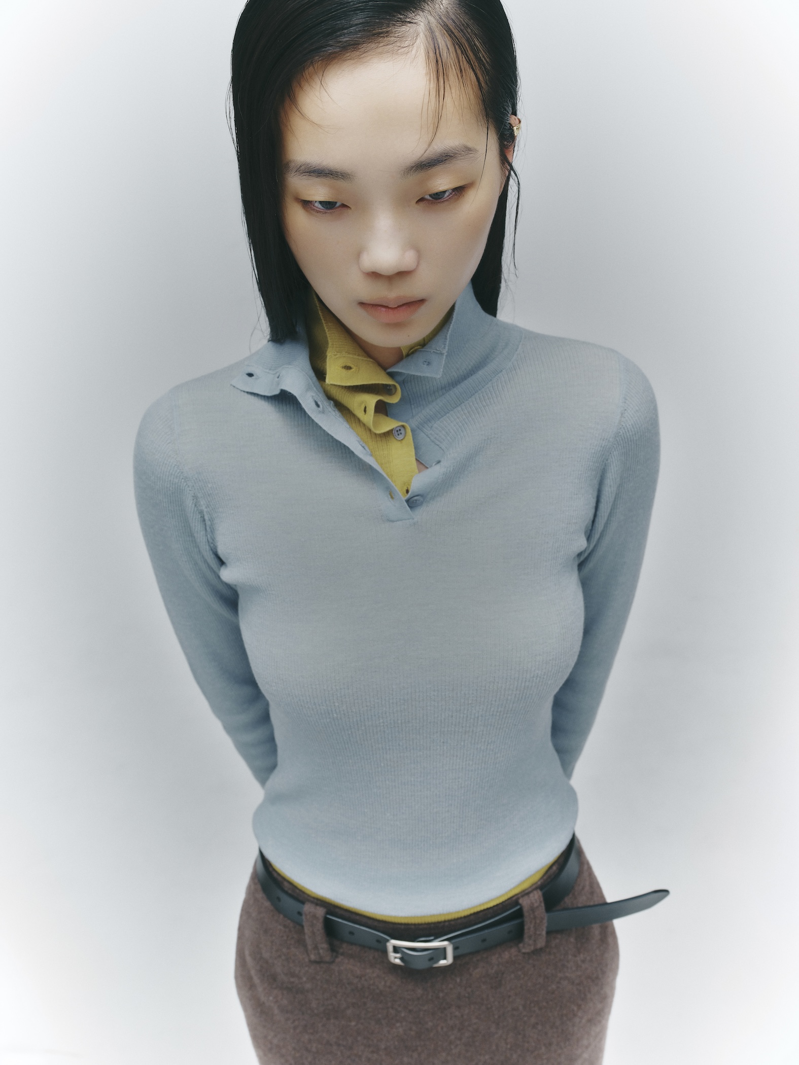 BARNEYS NEW YORK by IRENISA　シアーリブニットプルオーバー