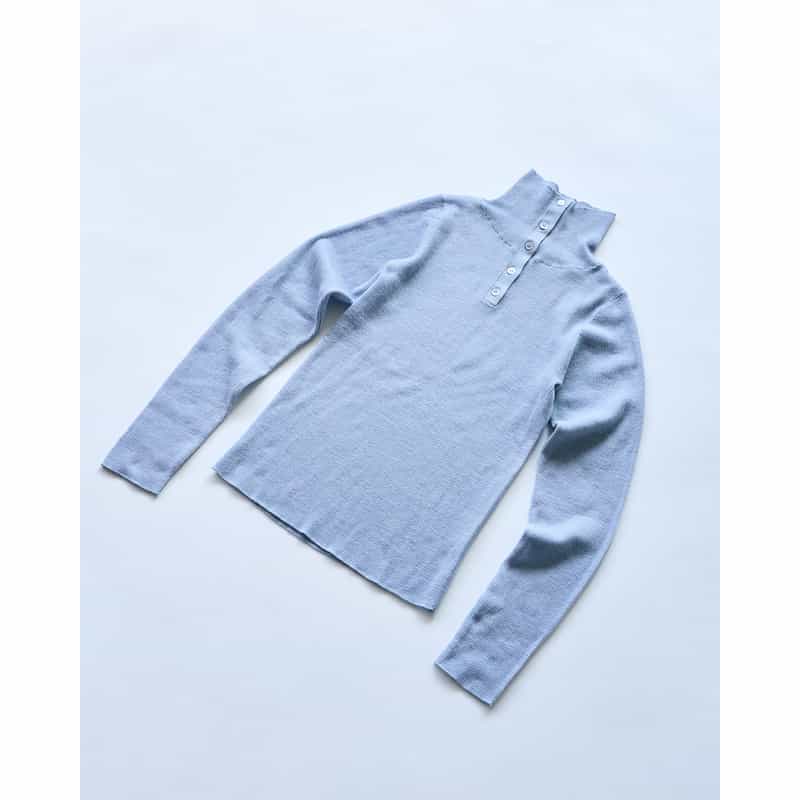BARNEYS NEW YORK BARNEYS NEW YORK by IRENISA　シアーリブニットプルオーバー LT GRAY