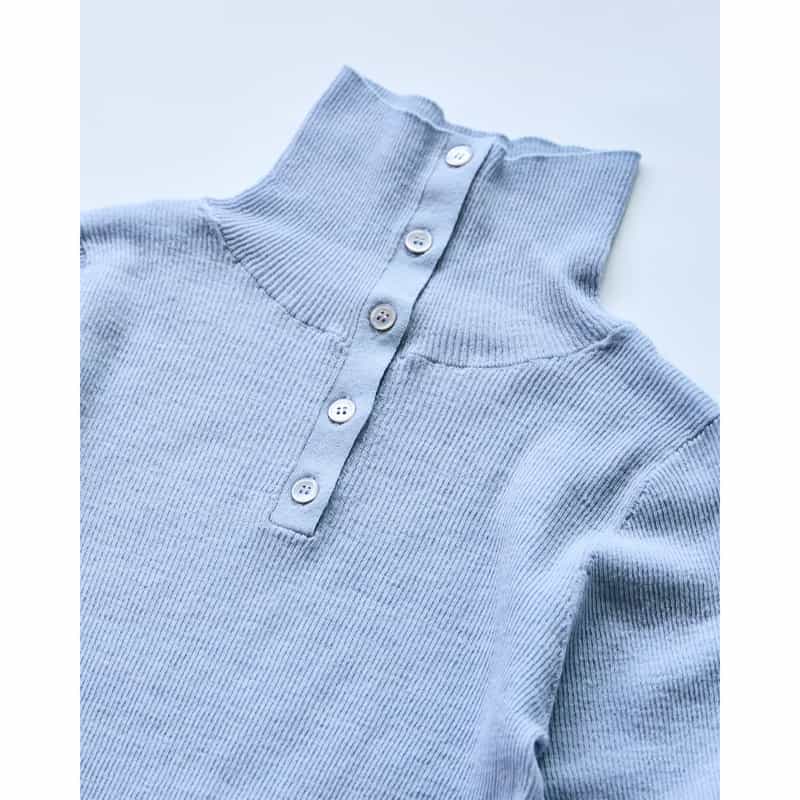 BARNEYS NEW YORK BARNEYS NEW YORK by IRENISA　シアーリブニットプルオーバー LT GRAY
