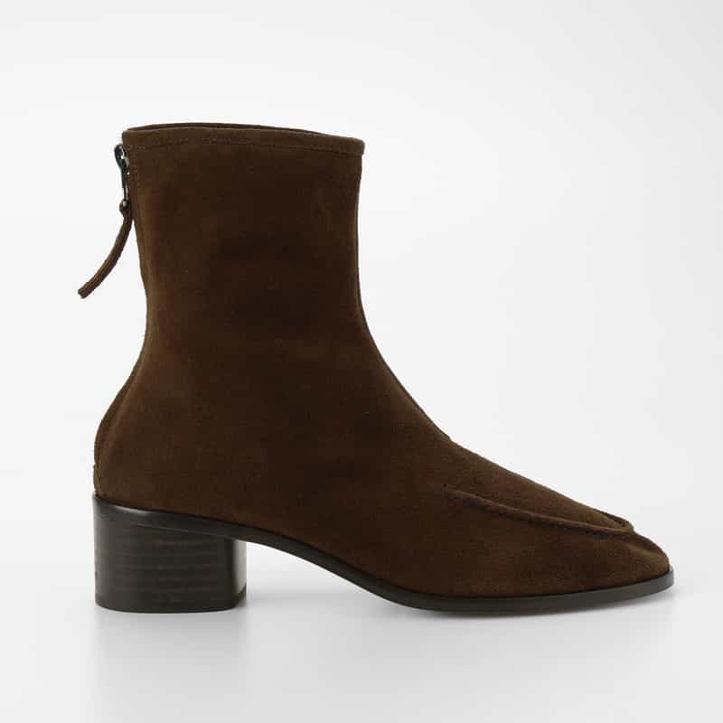 HEREU HEREU ＜ヘリュー＞ スエード素材ショートブーツ "JULIOL" DARK BROWN