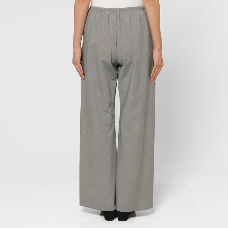 BARNEYS NEW YORK ウォッシャブル 千鳥格子柄 バイアスパンツ GRAY