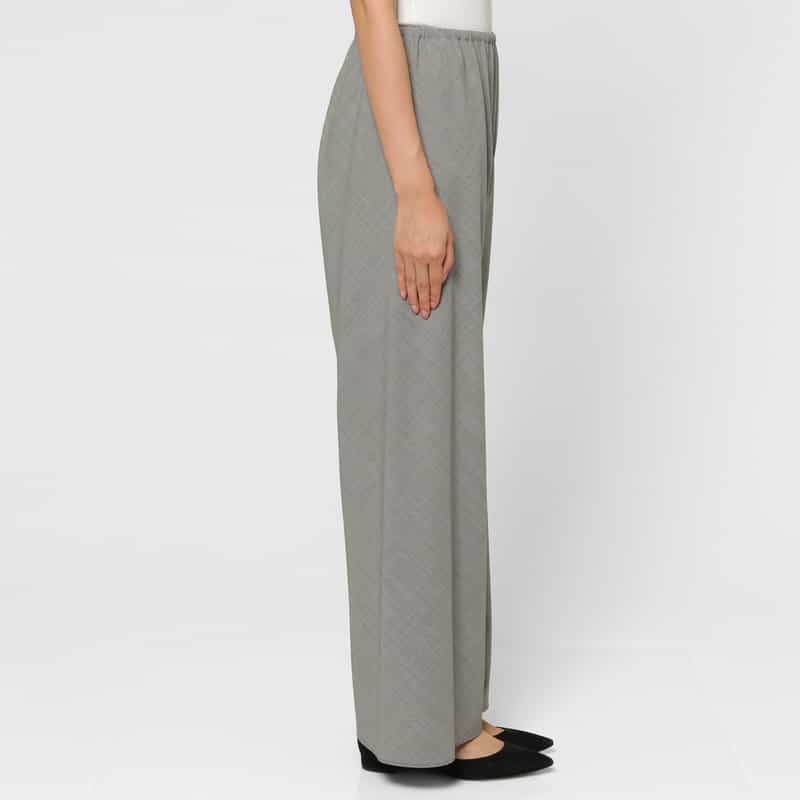 BARNEYS NEW YORK ウォッシャブル 千鳥格子柄 バイアスパンツ GRAY