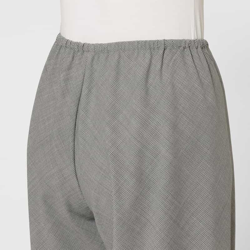 BARNEYS NEW YORK ウォッシャブル 千鳥格子柄 バイアスパンツ GRAY