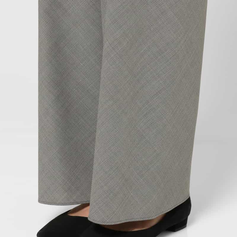 BARNEYS NEW YORK ウォッシャブル 千鳥格子柄 バイアスパンツ GRAY