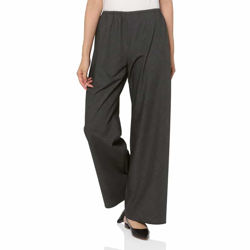 BARNEYS NEW YORK ウォッシャブル 千鳥格子柄 バイアスパンツ DARK GRAY