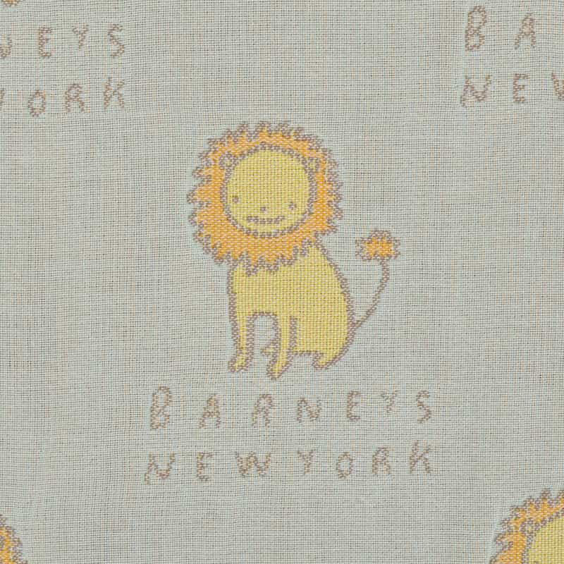 BARNEYS NEW YORK ベビーライオン柄 6重ガーゼ スリーパー LIGHT BLUE