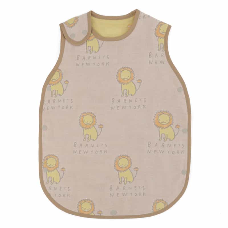 BARNEYS NEW YORK ベビーライオン柄 6重ガーゼ スリーパー LIGHT PINK