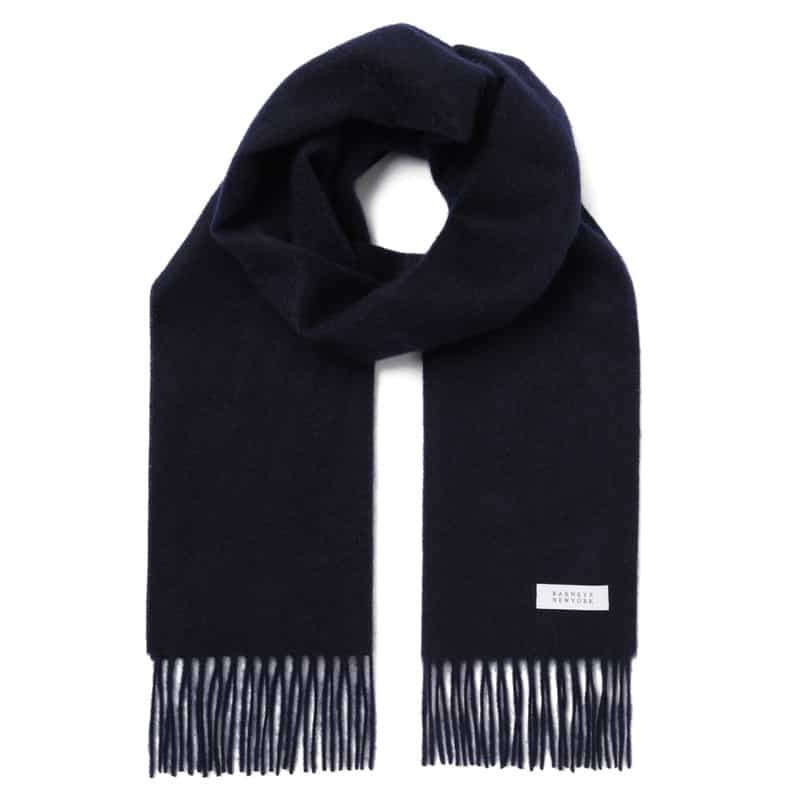 BARNEYS NEW YORK カシミヤ100％ソリッドマフラー（180×30） NAVY