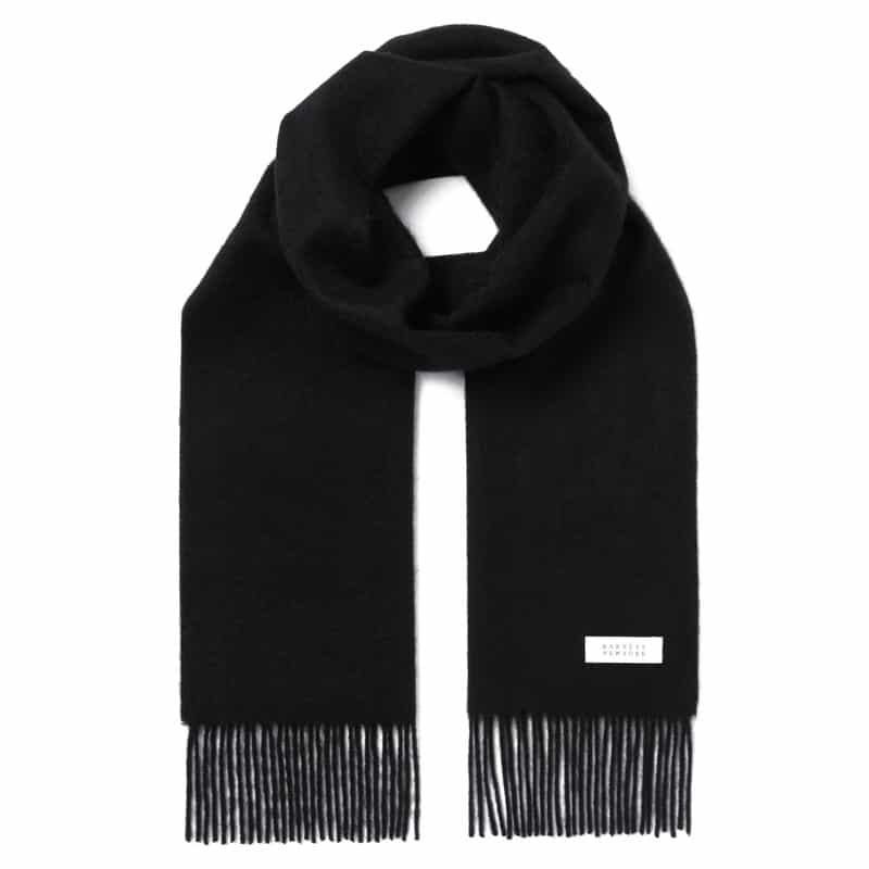 BARNEYS NEW YORK カシミヤ100％ソリッドマフラー（180×30） BLACK