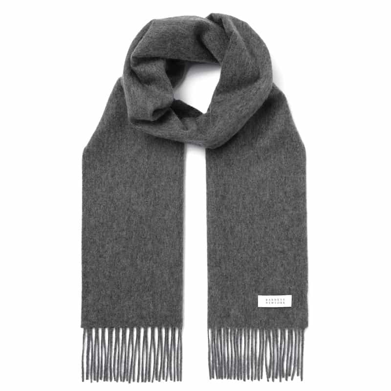 BARNEYS NEW YORK カシミヤ100％ソリッドマフラー（180×30） GRAY