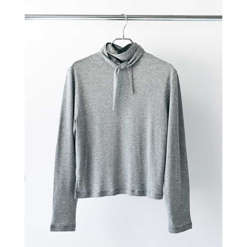 BARNEYS NEW YORK BARNEYS NEW YORK by KANAKO SAKAI　グリッタージャージーボウタイカットソー GRAY